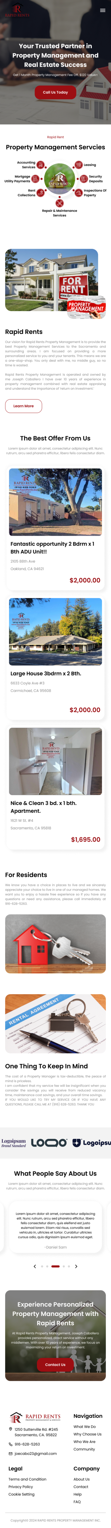 Web Design par Taufik H pour Rapid Rents Property Management & Services | Design #33178740