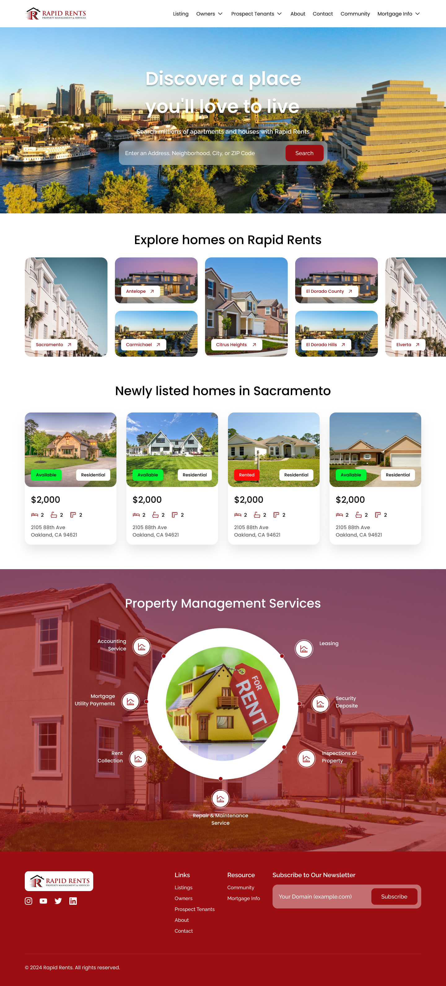 Web Design by Taufik H for Rapid Rents Property Management & Services | Design #33178810