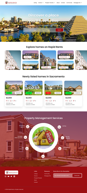Web Design by Taufik H for Rapid Rents Property Management & Services | Design: #33178810