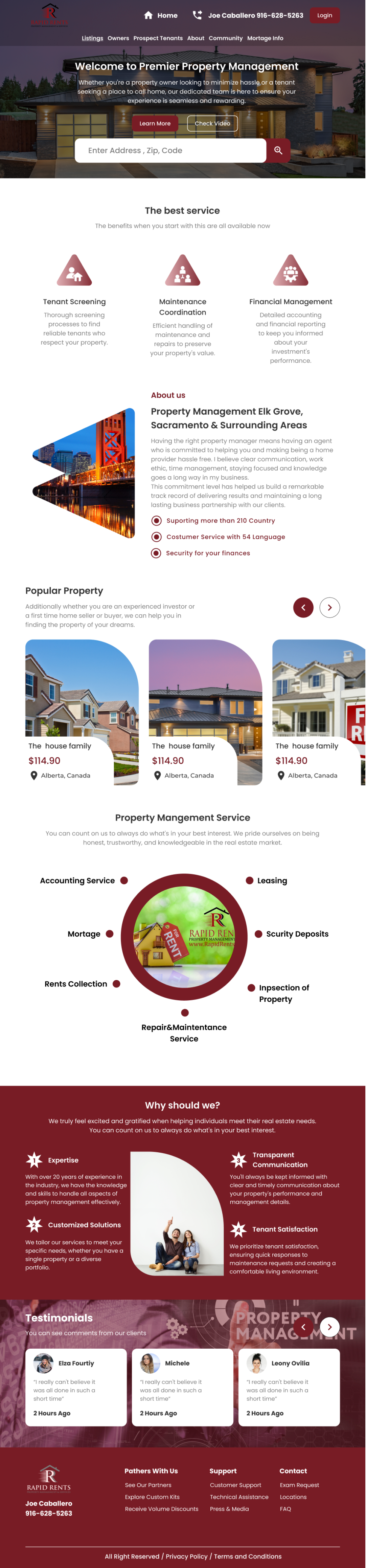 Web Design by Taufik H for Rapid Rents Property Management & Services | Design #33178853