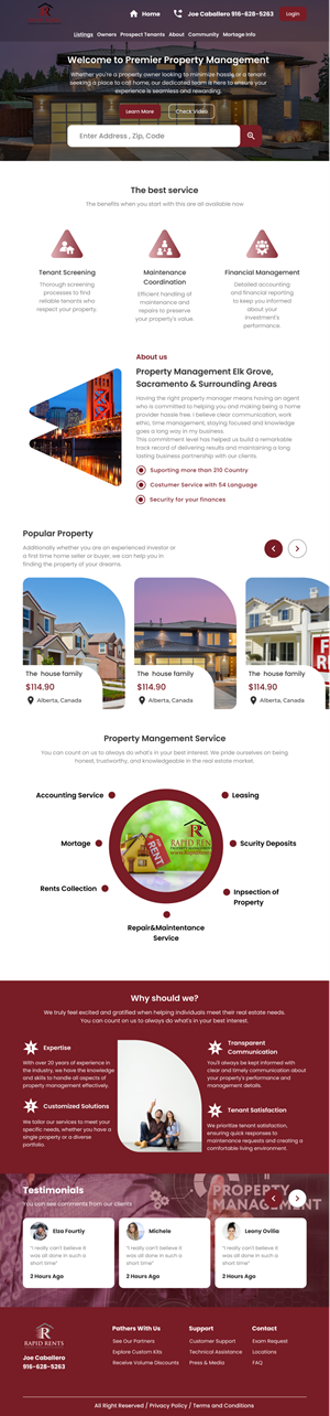 Web Design by Taufik H for Rapid Rents Property Management & Services | Design: #33178853