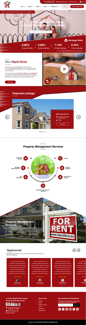 Web Design by Taufik H for Rapid Rents Property Management & Services | Design #33179394