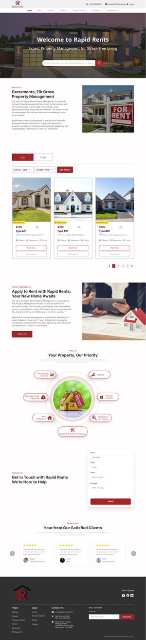 Web Design by Taufik H for Rapid Rents Property Management & Services | Design: #33179404