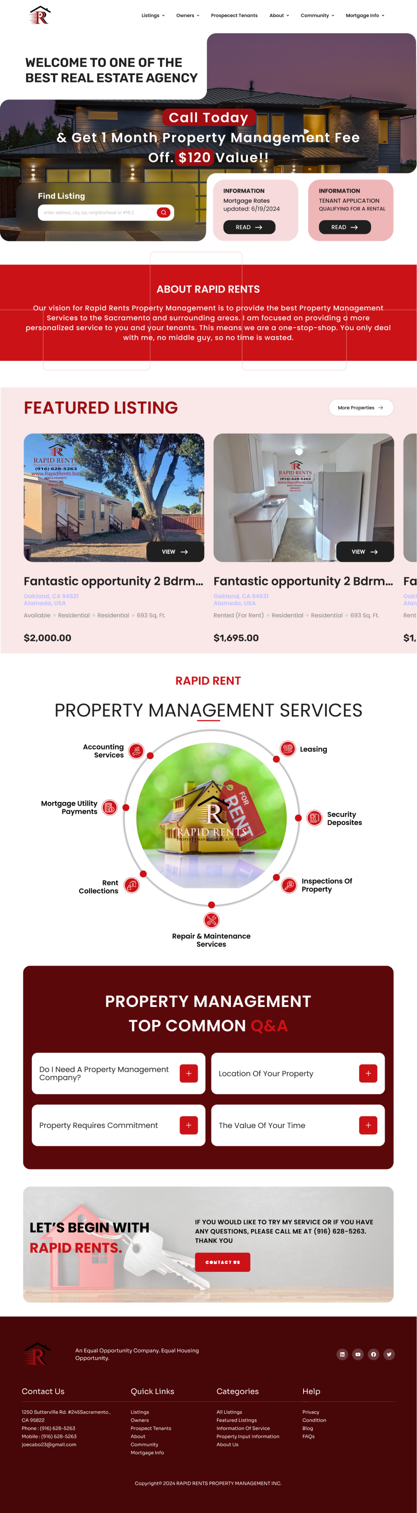 Web Design by Taufik H for Rapid Rents Property Management & Services | Design #33179468