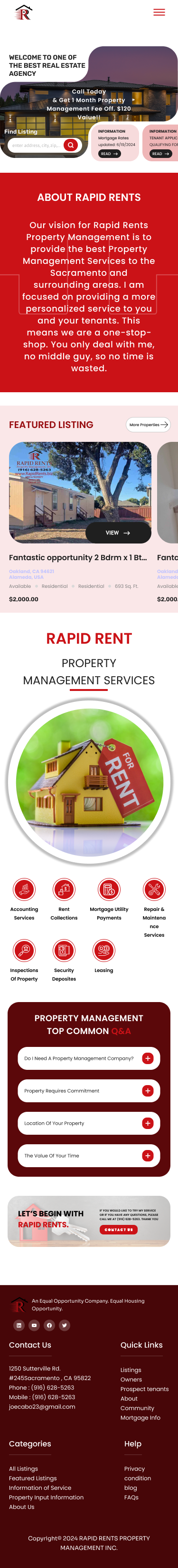 Web Design by Taufik H for Rapid Rents Property Management & Services | Design #33179469