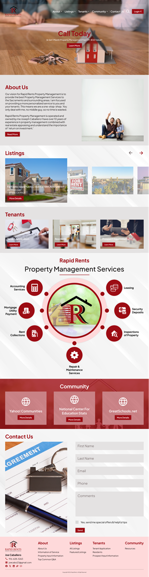 Web Design by Taufik H for Rapid Rents Property Management & Services | Design: #33179477