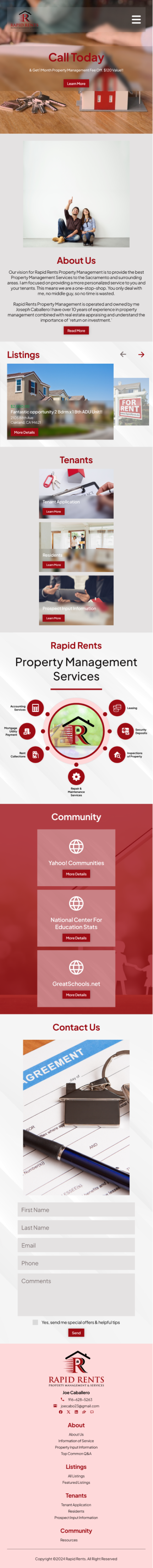 Web Design by Taufik H for Rapid Rents Property Management & Services | Design #33179478