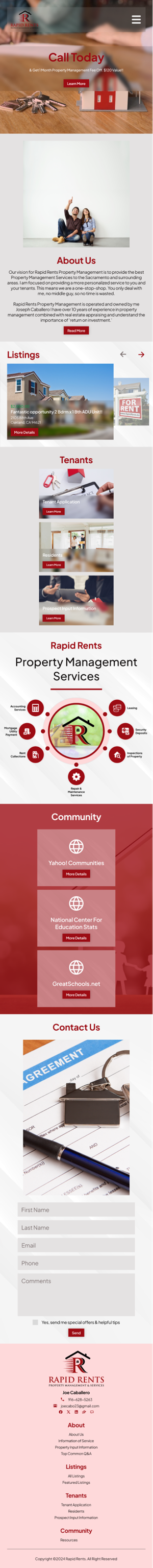 Web Design by Taufik H for Rapid Rents Property Management & Services | Design: #33179478