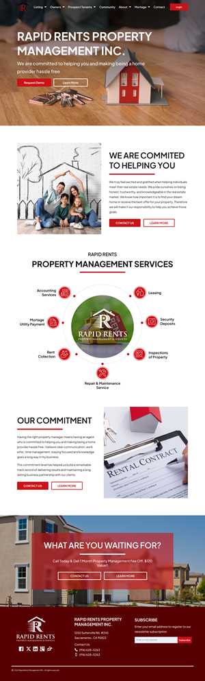 Web Design by Taufik H for Rapid Rents Property Management & Services | Design: #33179508