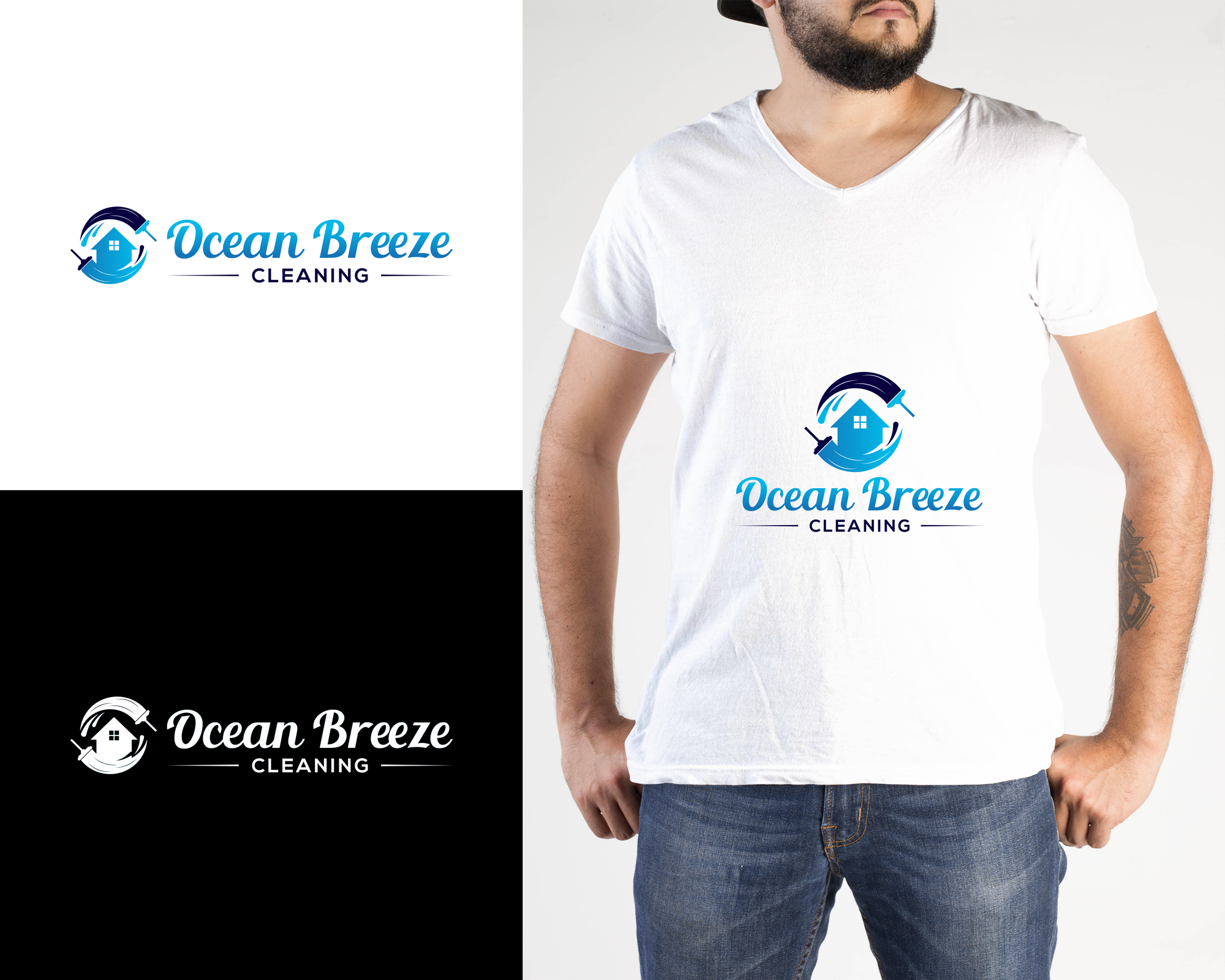 Logo Design by RA-bica for Ocean Breeze Cleaning | Design #33142220
