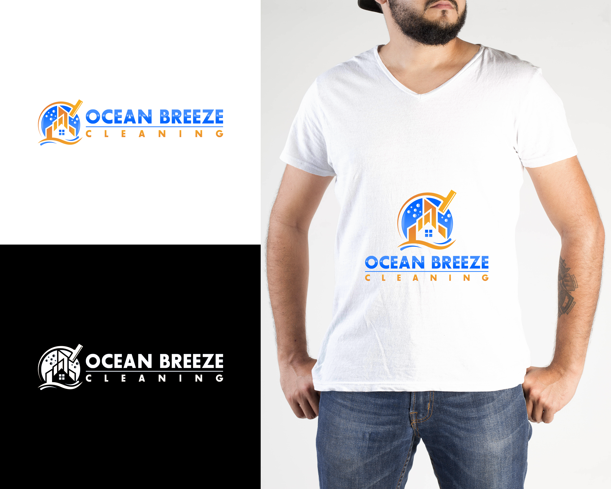 Logo Design by RA-bica for Ocean Breeze Cleaning | Design #33142222