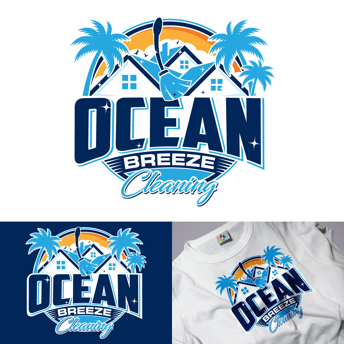 Logo-Design von Suvendu.S für Ocean Breeze Cleaning | Design #33168218