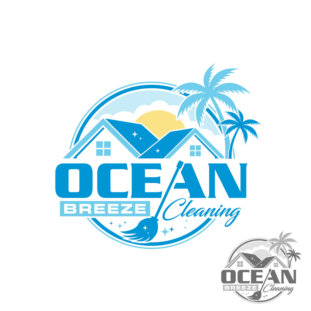 Logo Design by Suvendu.S for Ocean Breeze Cleaning | Design #33169388