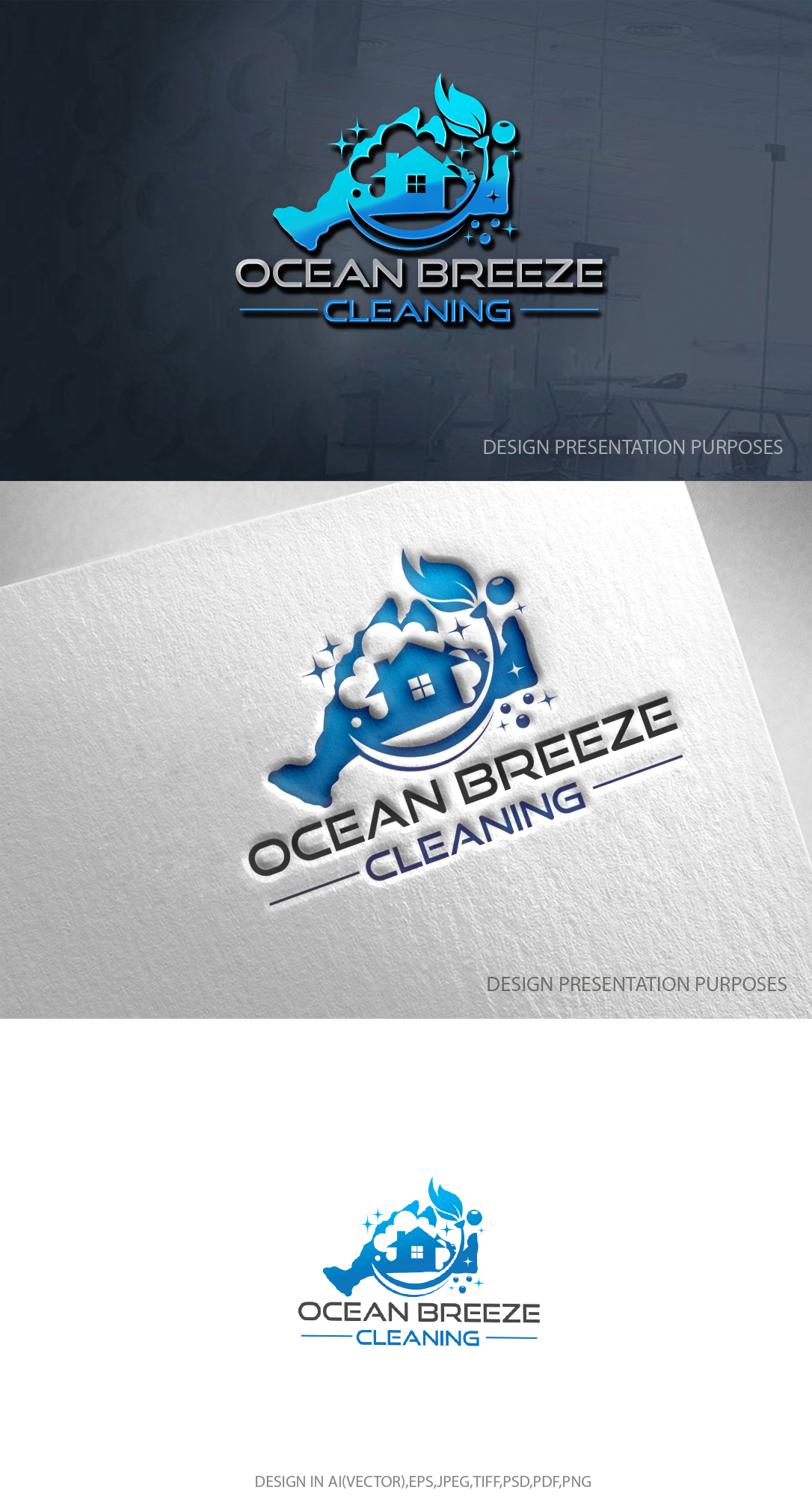 Logo Design by zebronicgraphic for Ocean Breeze Cleaning | Design #33200878