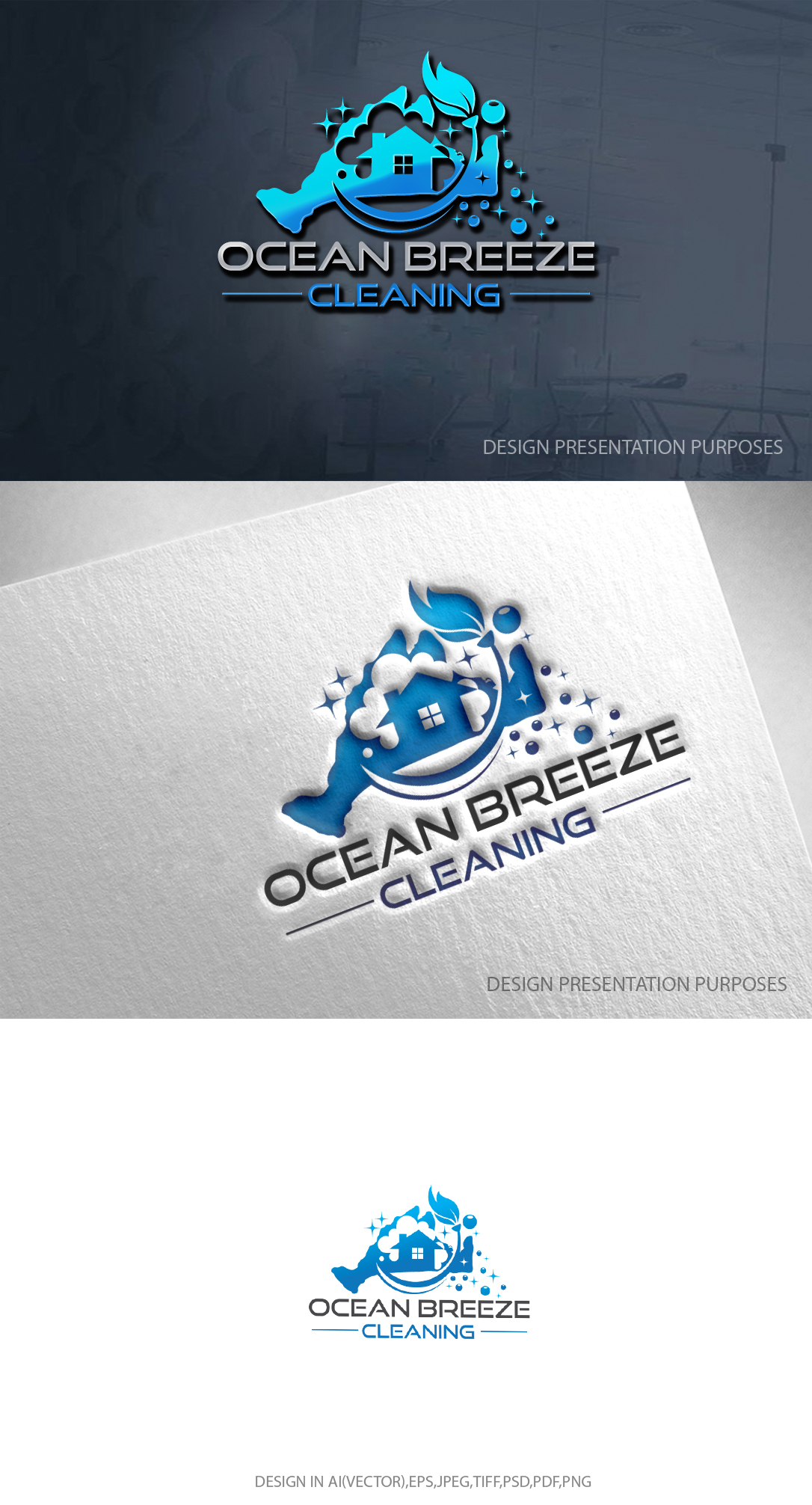 Logo-Design von zebronicgraphic für Ocean Breeze Cleaning | Design #33214689