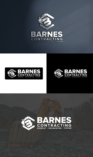 Barnes contracting name and logo initial design.