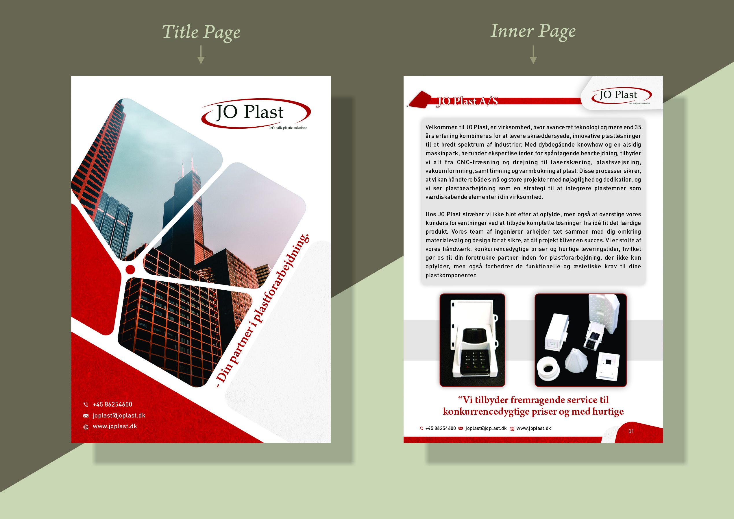 Design de Brochure par Parth P 4 pour JO Plast A/S | Design #33154235