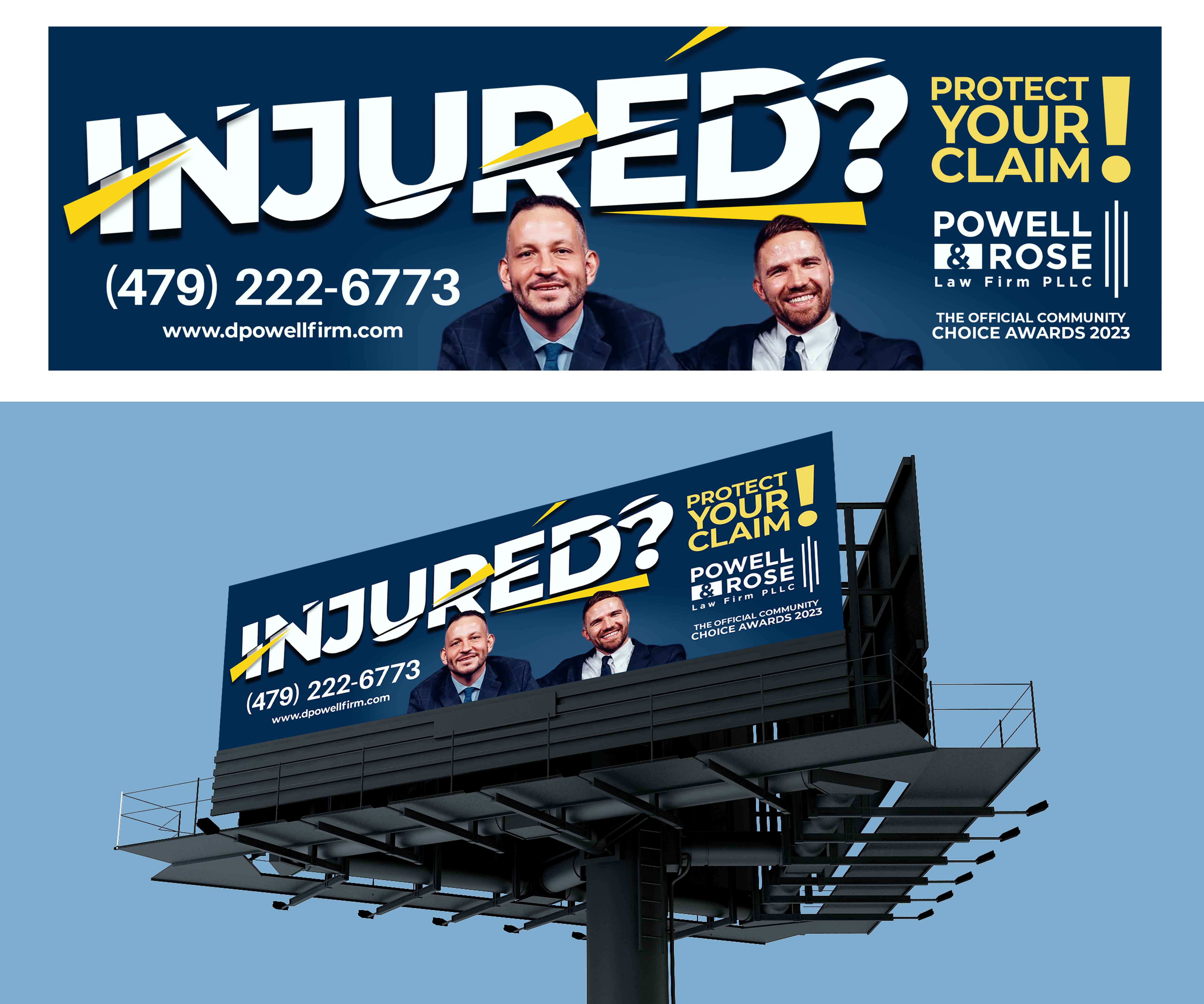 Billboard Design by ngupo for Law Offices of David L Powell, PLLC | Design #33162869