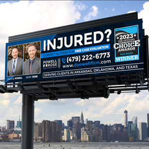 Diseño de Cartelera por Designers Hub para Law Offices of David L Powell, PLLC | Diseño: #33164157