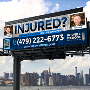 Diseño de Cartelera por Designers Hub para Law Offices of David L Powell, PLLC | Diseño: #33169914