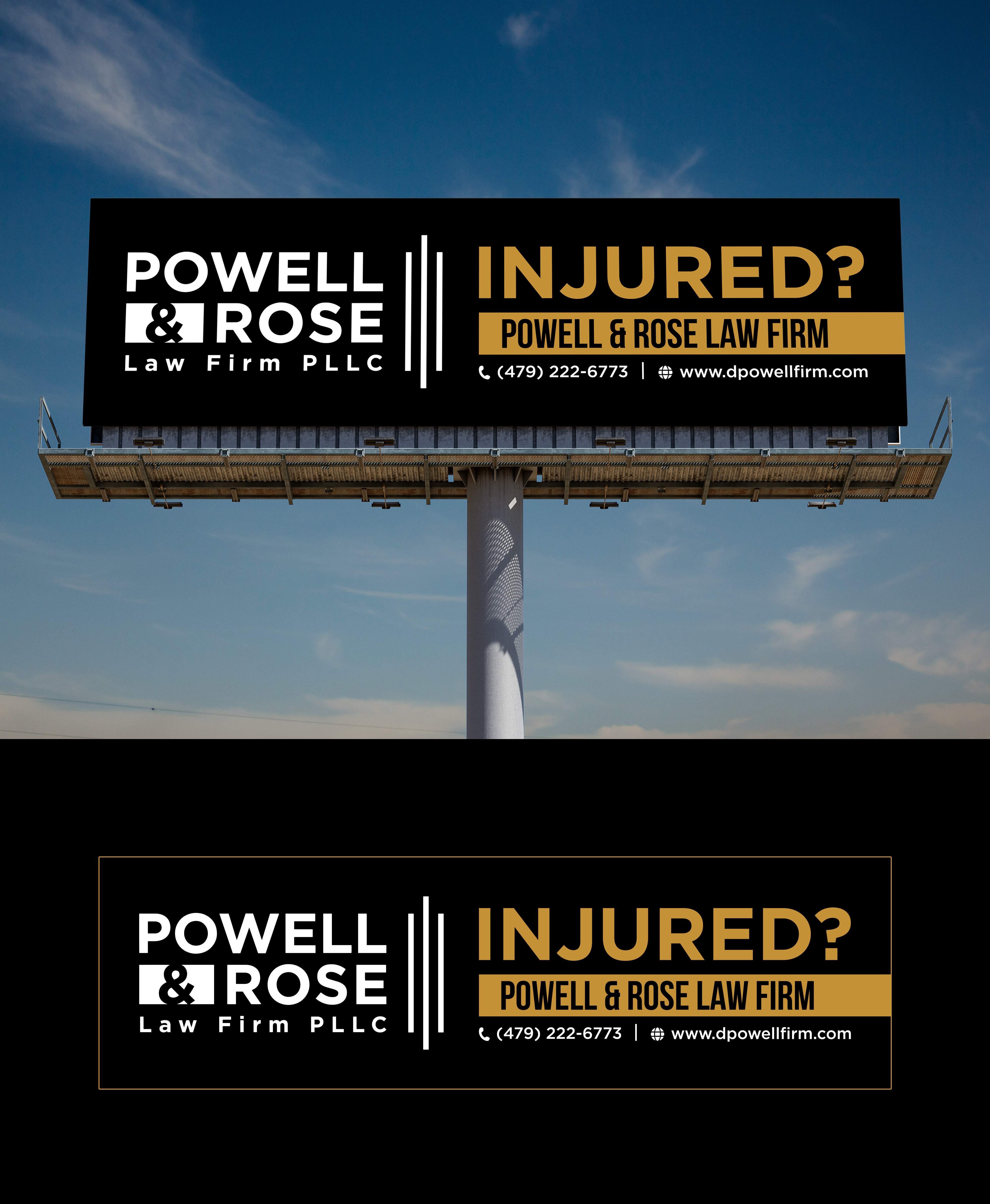 Werbetafel-Design von Deep-Sign für Law Offices of David L Powell, PLLC | Design #33164494