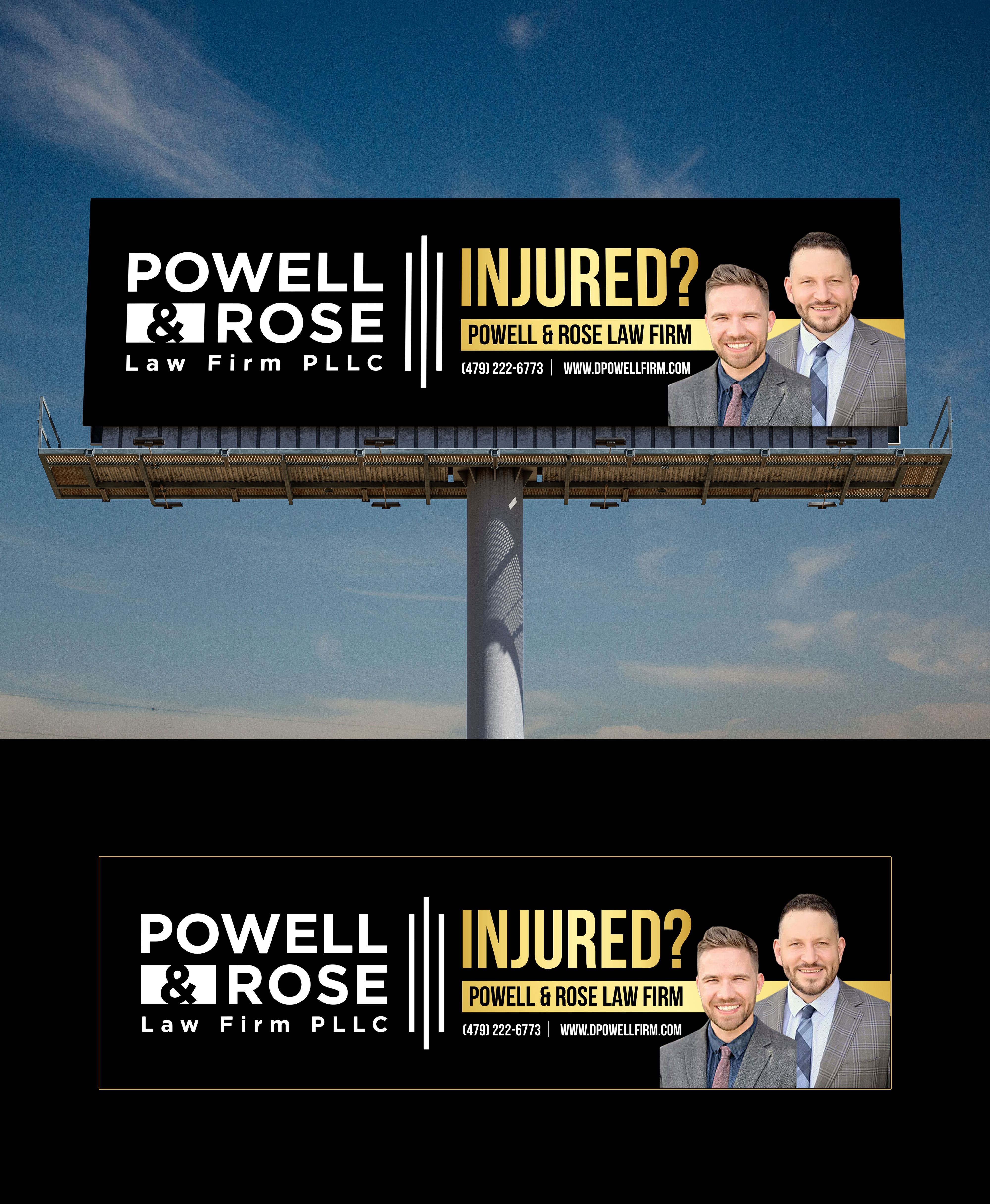 Diseño de Cartelera por Deep-Sign para Law Offices of David L Powell, PLLC | Diseño #33164514