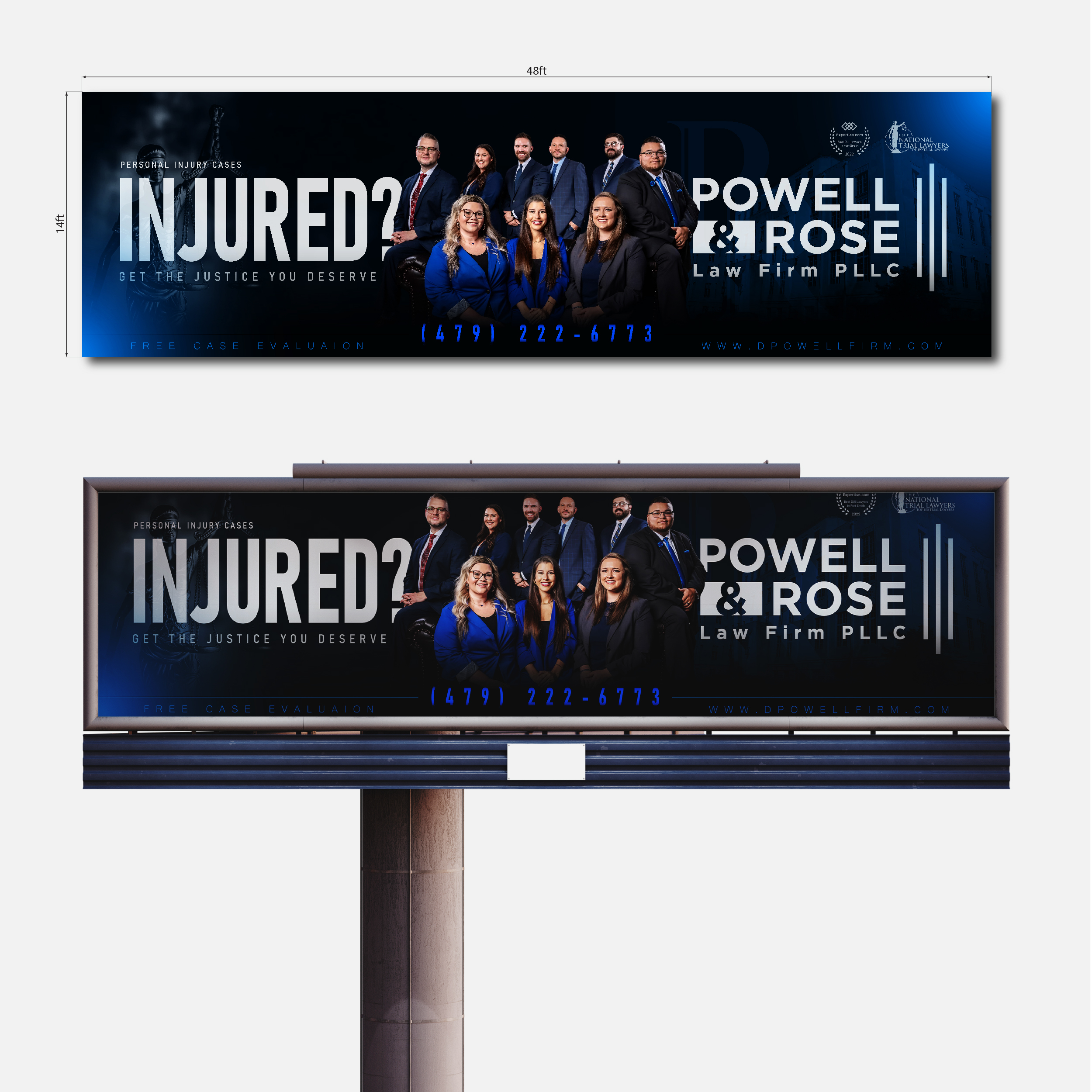 Billboard Design by nirmla450 for Law Offices of David L Powell, PLLC | Design #33176993