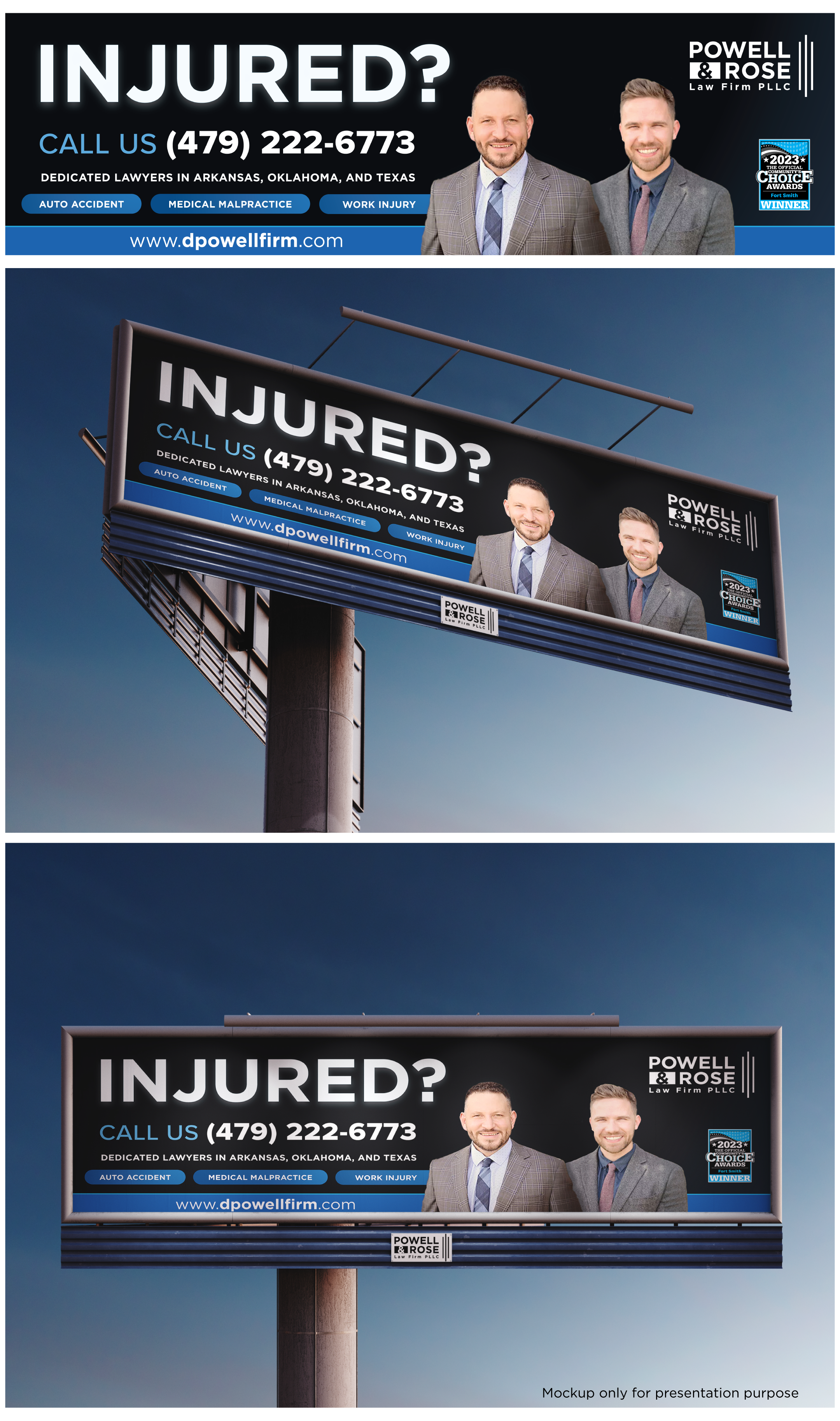 Billboard Design by huda.visuals for Law Offices of David L Powell, PLLC | Design #33167611