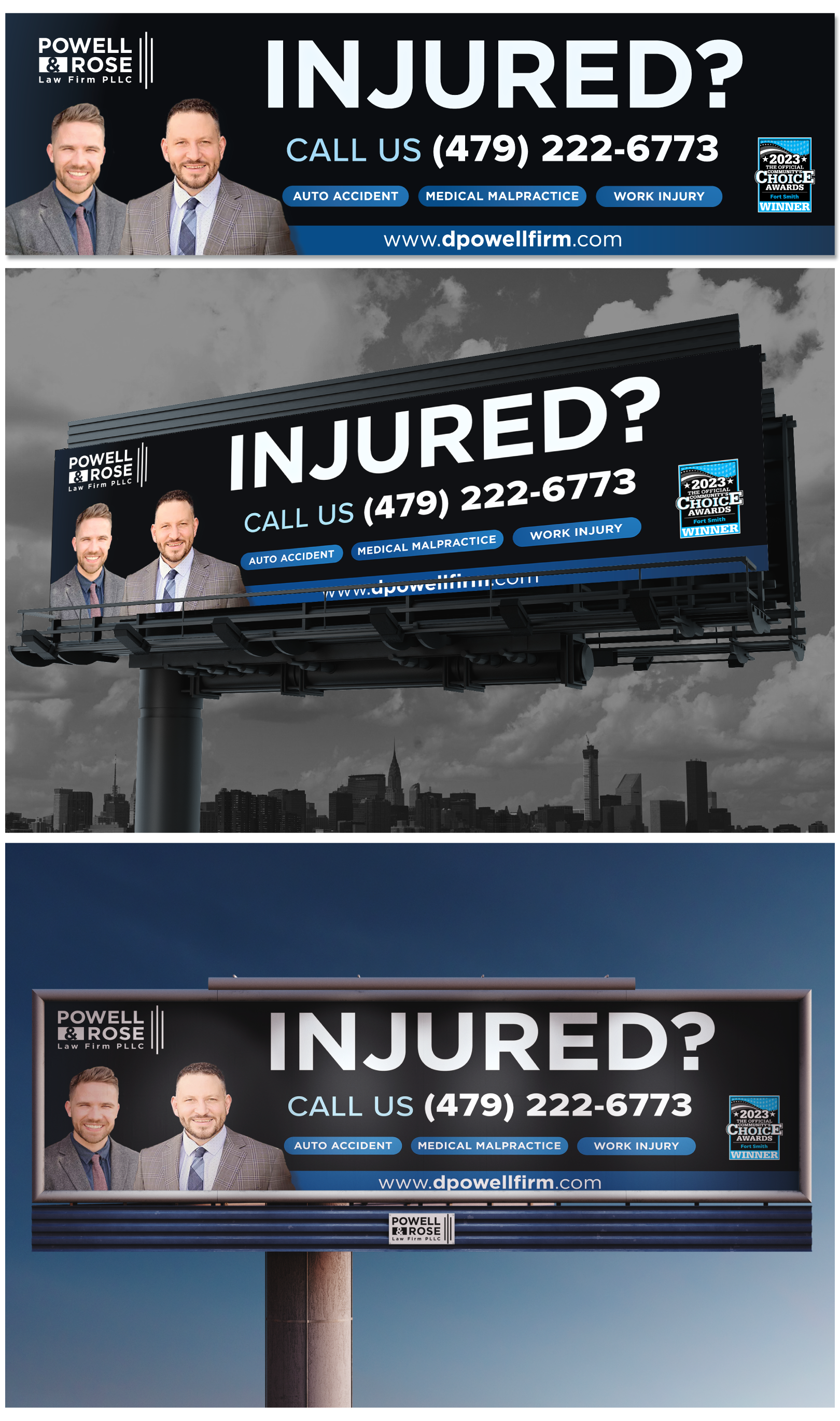 Billboard Design by huda.visuals for Law Offices of David L Powell, PLLC | Design #33168221