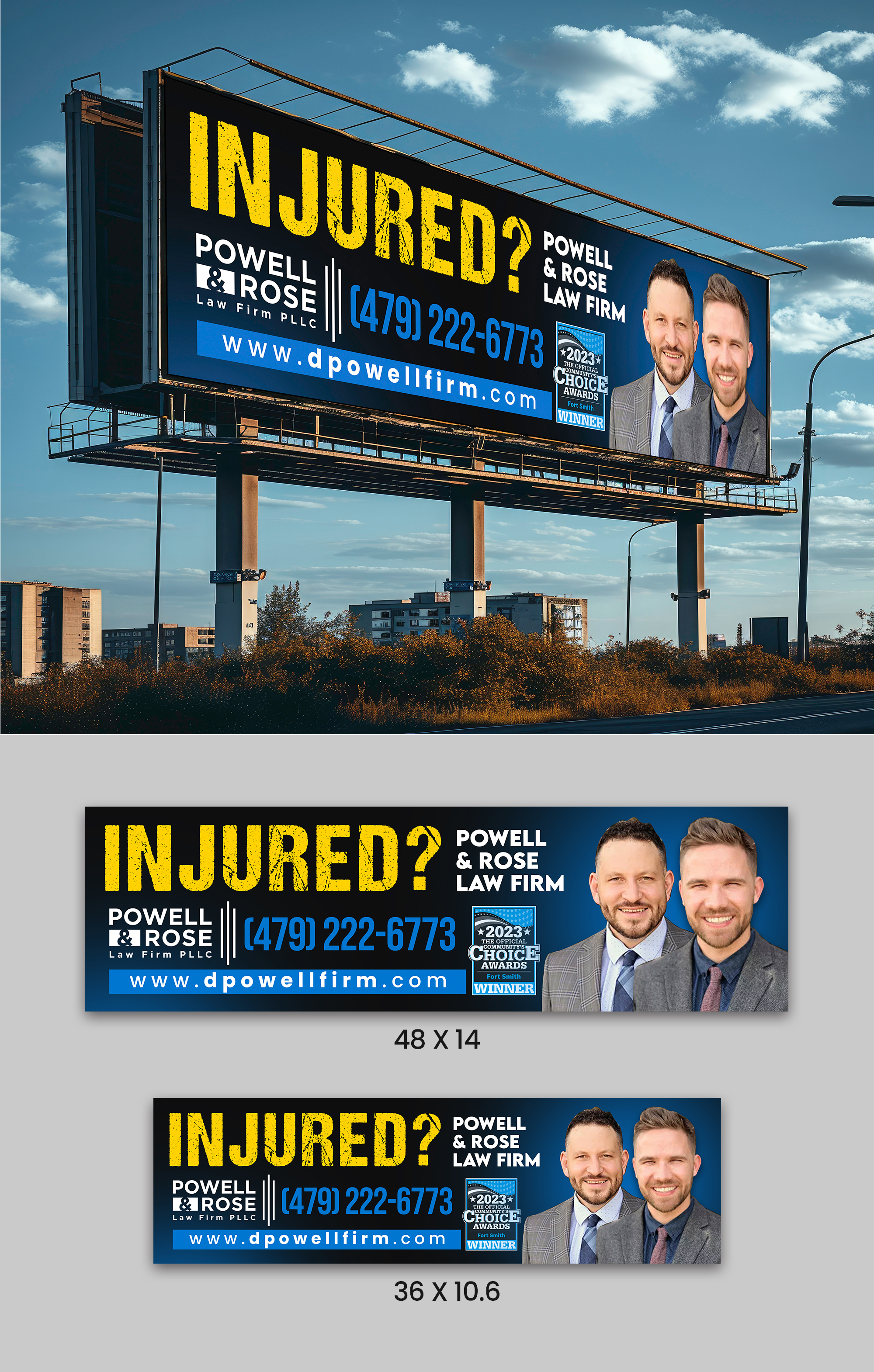 Billboard Design by ArtHive for Law Offices of David L Powell, PLLC | Design #33157694
