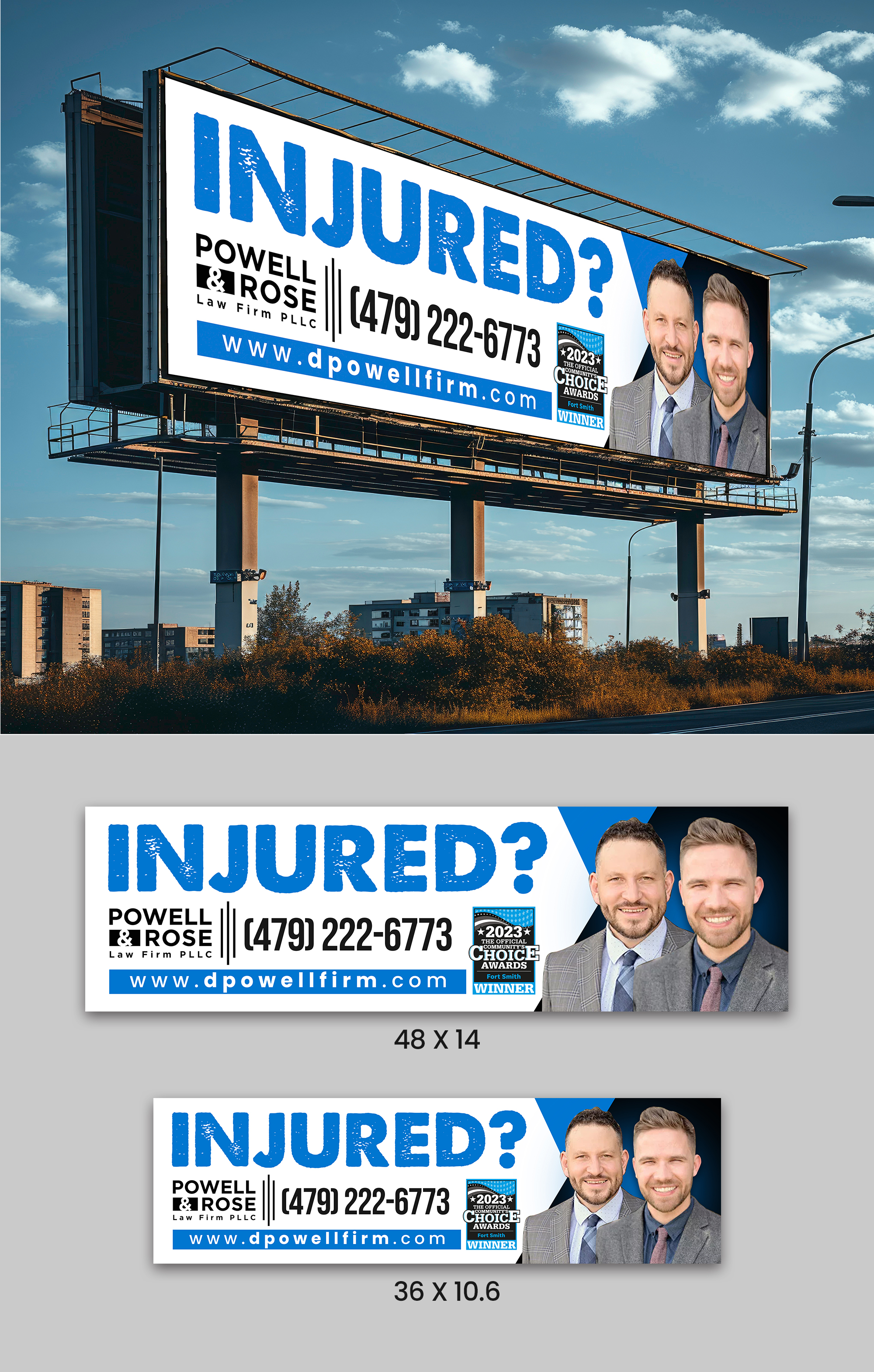 Billboard Design by ArtHive for Law Offices of David L Powell, PLLC | Design #33157697