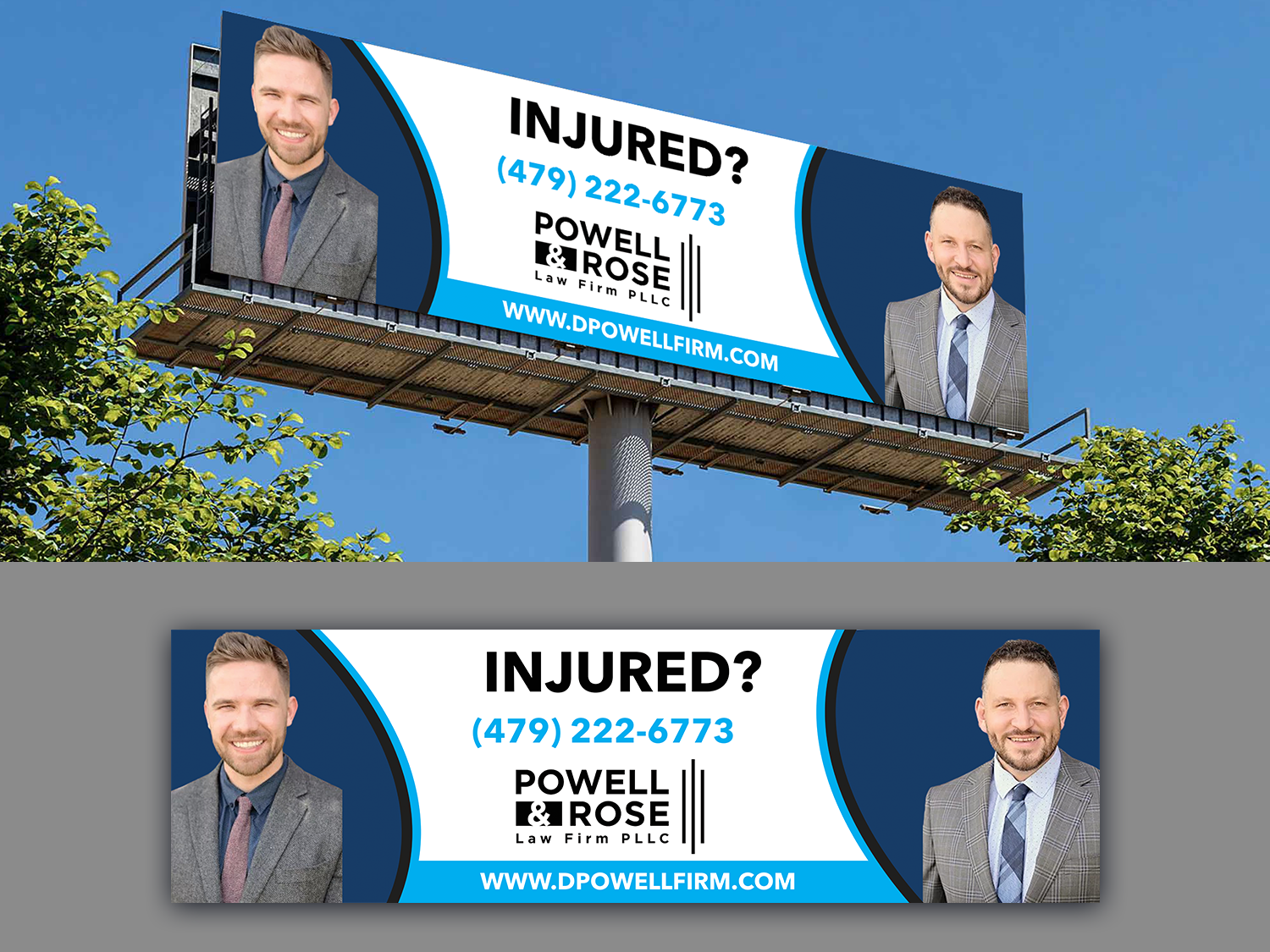 Diseño de Cartelera por Innovative Graphix para Law Offices of David L Powell, PLLC | Diseño #33166151