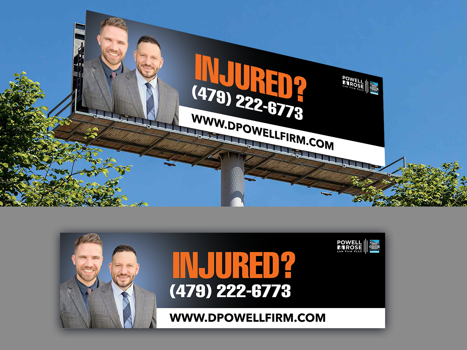 Werbetafel-Design von Innovative Graphix für Law Offices of David L Powell, PLLC | Design #33167094