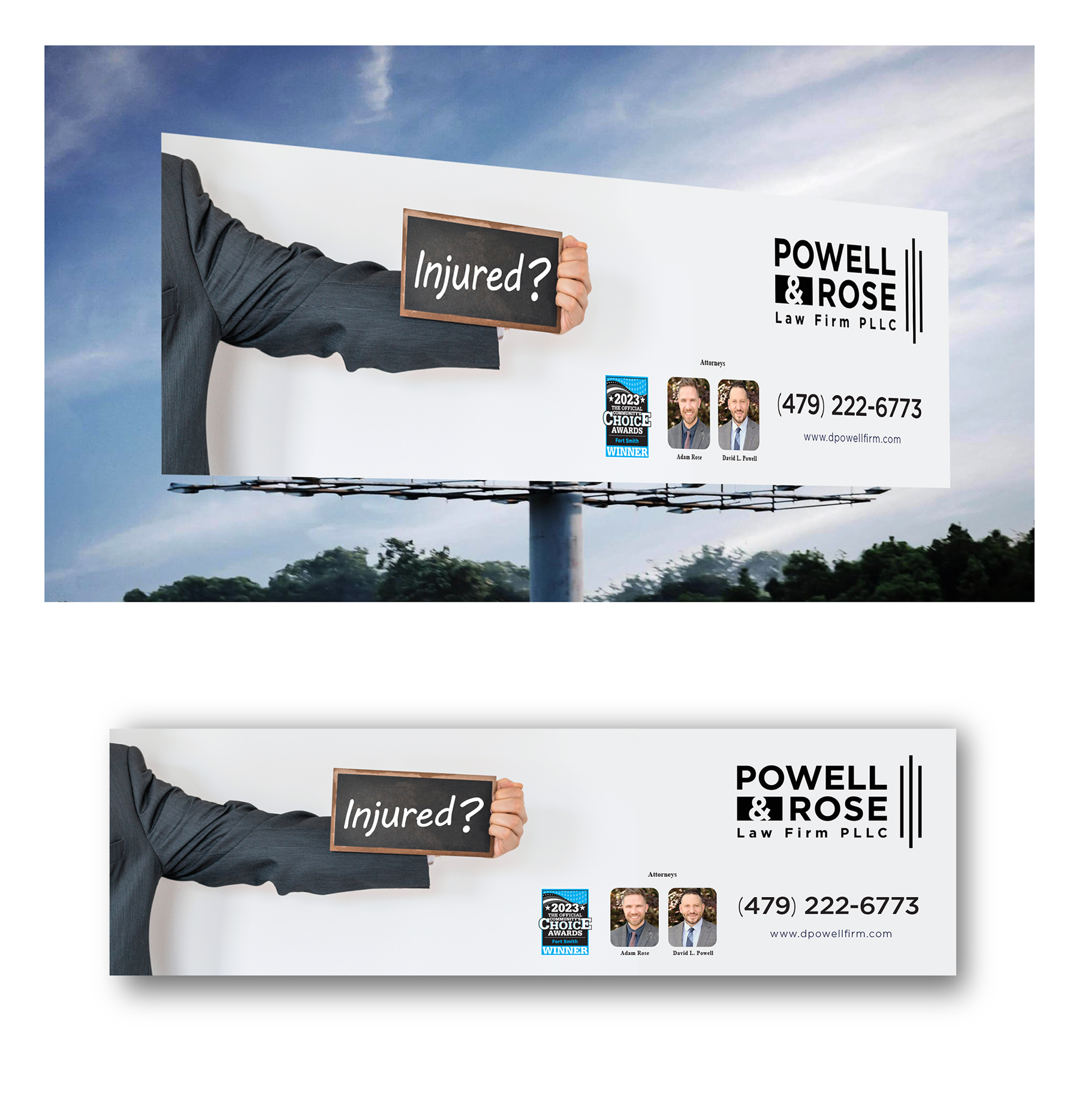 Diseño de Cartelera por COLOURS BRANDING para Law Offices of David L Powell, PLLC | Diseño #33155163