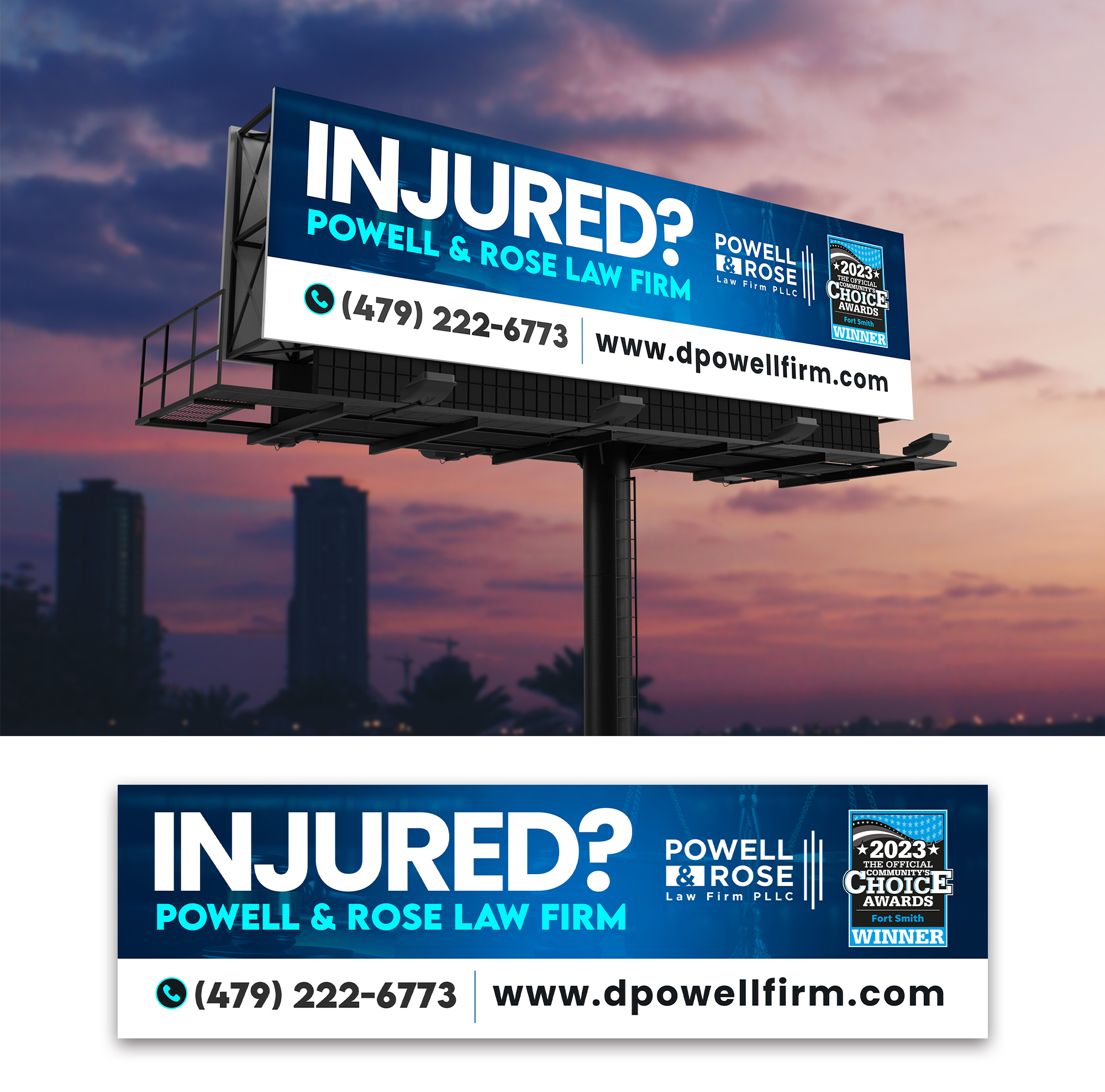 Billboard Design by debdesign for Law Offices of David L Powell, PLLC | Design #33166463