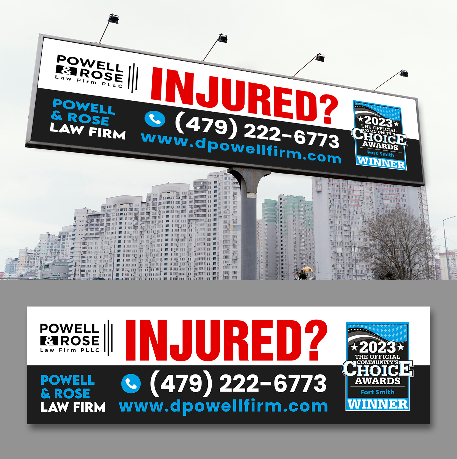 Billboard Design by debdesign for Law Offices of David L Powell, PLLC | Design #33166493