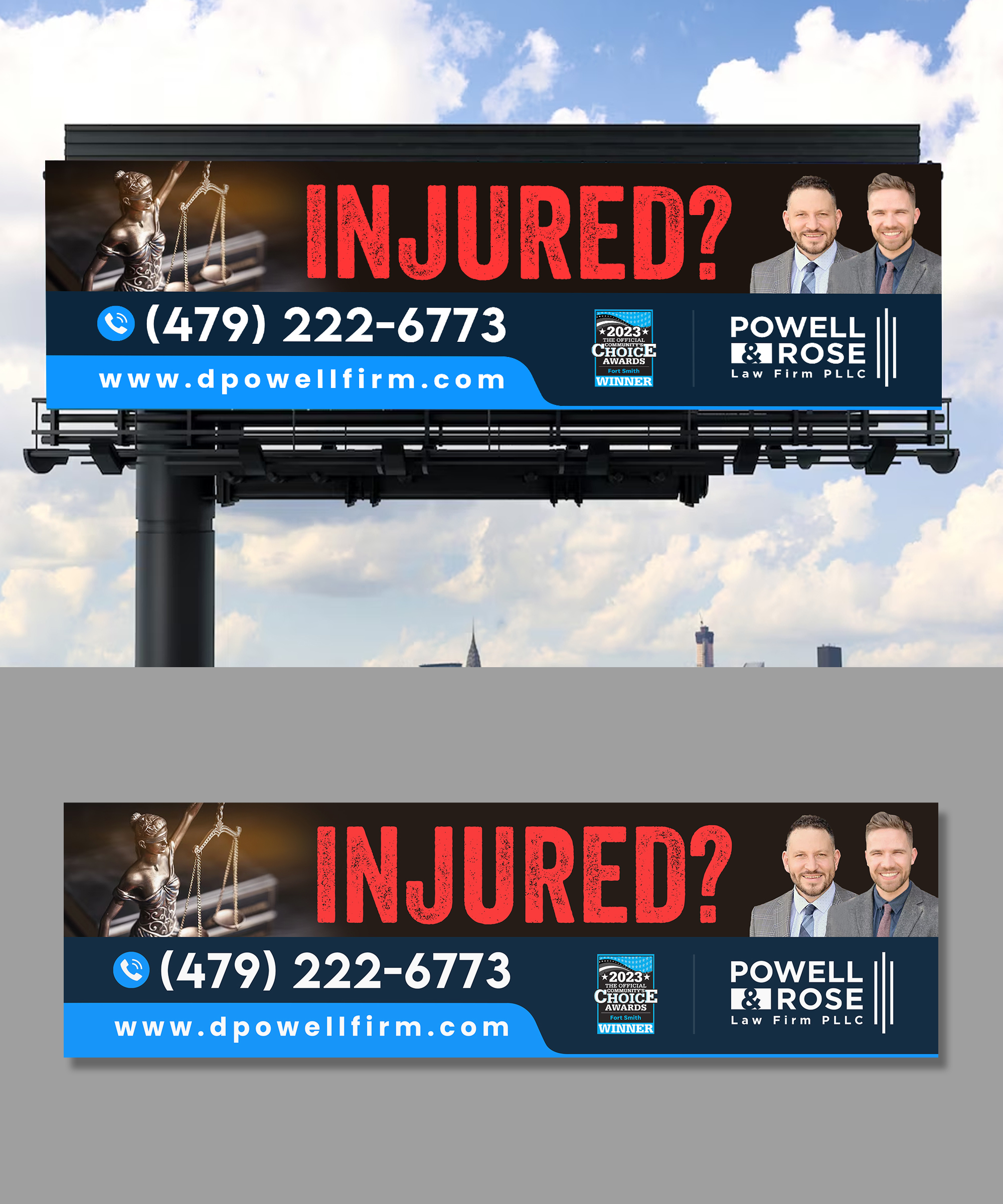 Diseño de Cartelera por debdesign para Law Offices of David L Powell, PLLC | Diseño #33166644