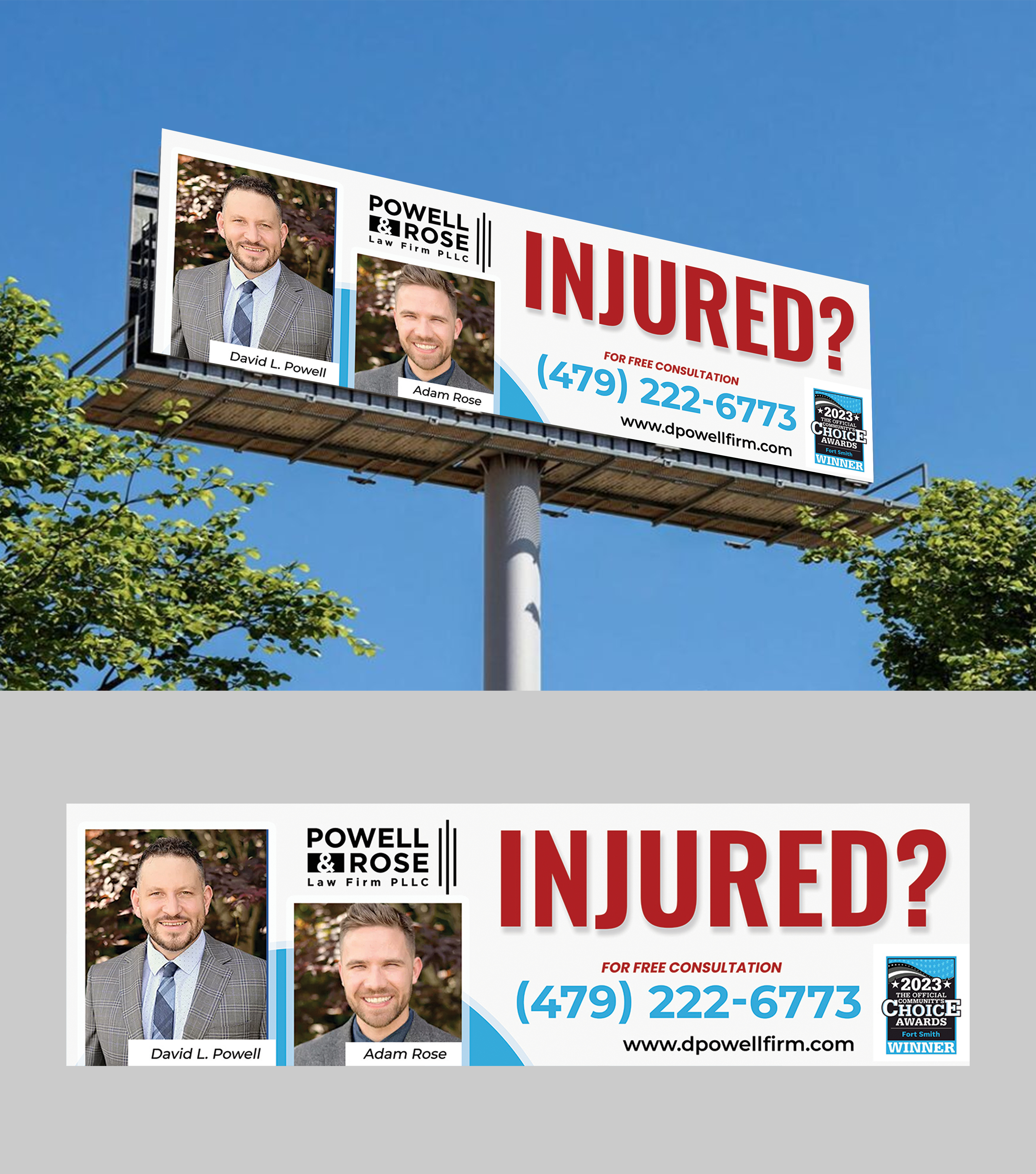 Diseño de Cartelera por ARTOGRAPHY para Law Offices of David L Powell, PLLC | Diseño #33157686