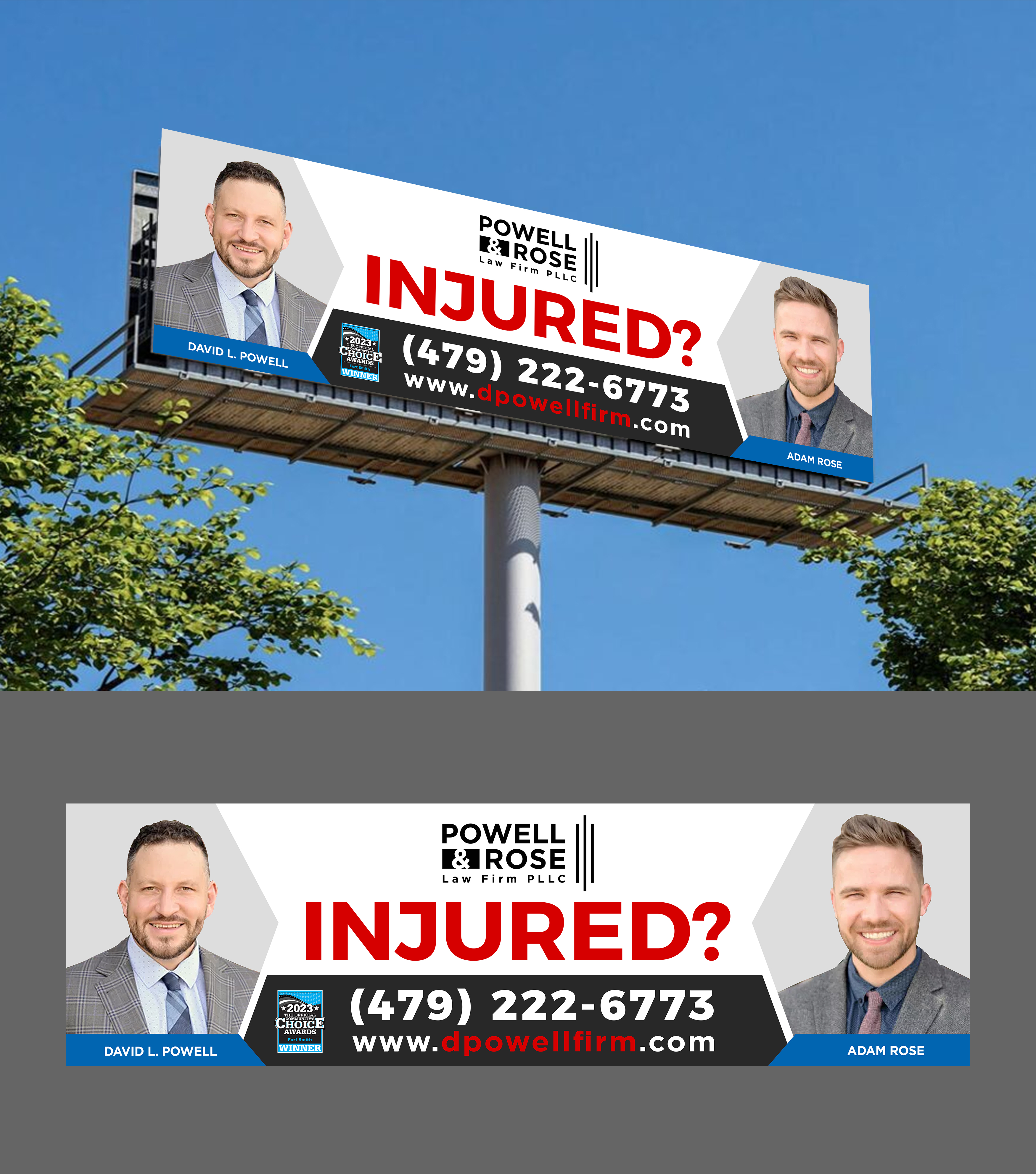 Diseño de Cartelera por ARTOGRAPHY para Law Offices of David L Powell, PLLC | Diseño #33163622
