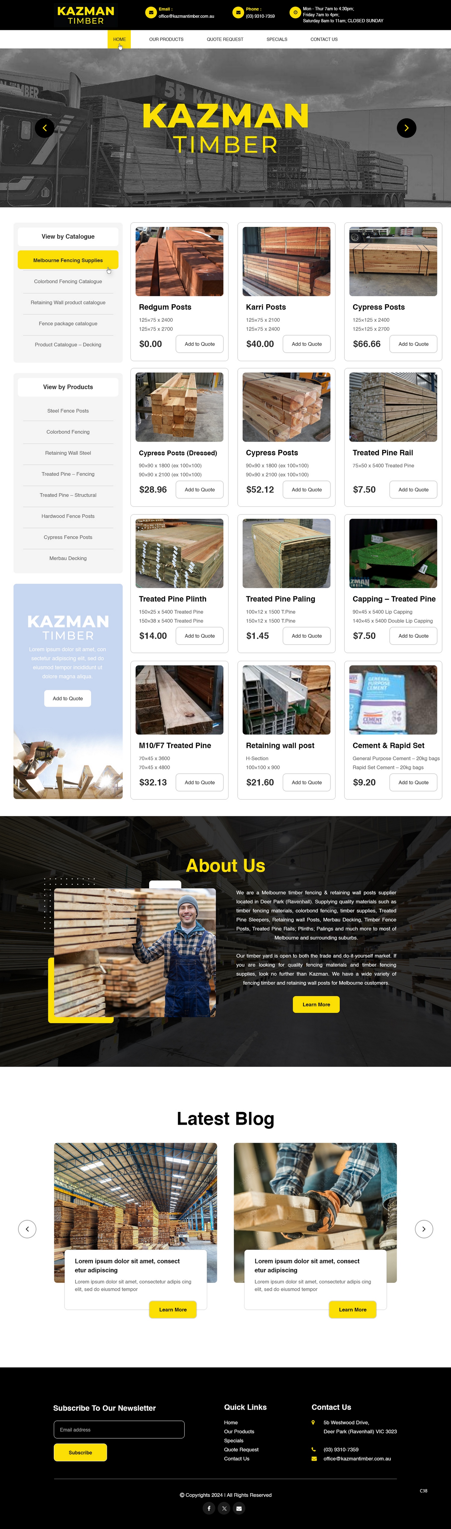 WooCommerce-Design von pb für Kazman Timber | Design #33170105