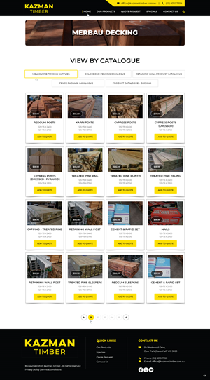 Diseño de WooCommerce por pb para Kazman Timber | Diseño: #33170107