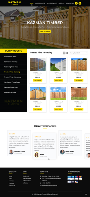 WooCommerce Design by pb for Kazman Timber | Design: #33170112