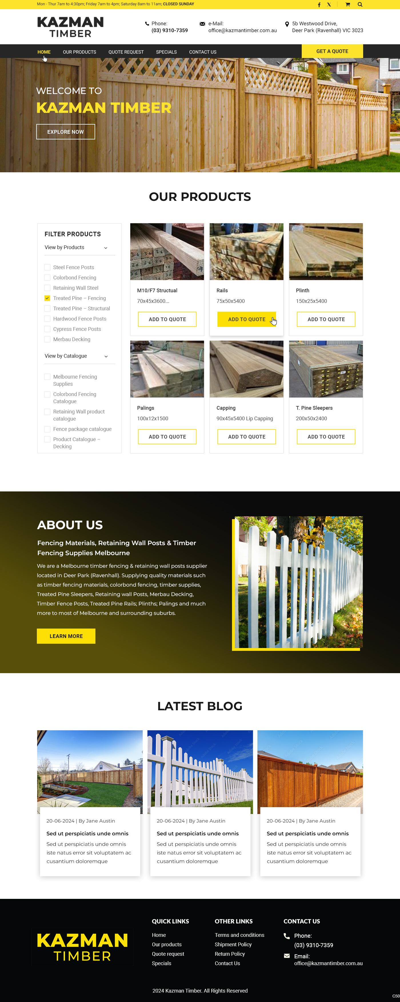 WooCommerce Design by pb for Kazman Timber | Design #33170113