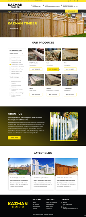 Diseño de WooCommerce por pb para Kazman Timber | Diseño: #33170113