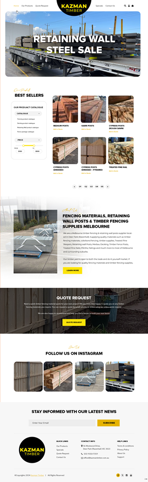 WooCommerce Design by pb for Kazman Timber | Design: #33170116