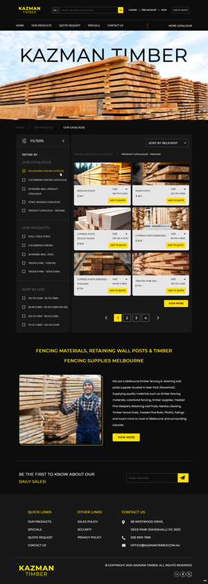 WooCommerce Design by pb for Kazman Timber | Design: #33170117