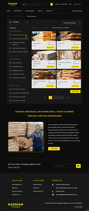 WooCommerce Design by pb for Kazman Timber | Design: #33170118