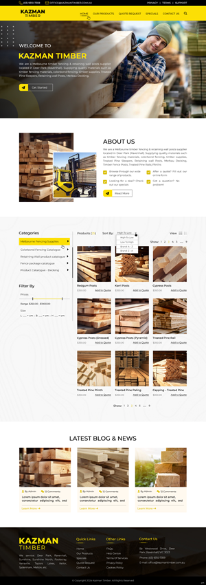 Diseño de WooCommerce por pb para Kazman Timber | Diseño: #33170123