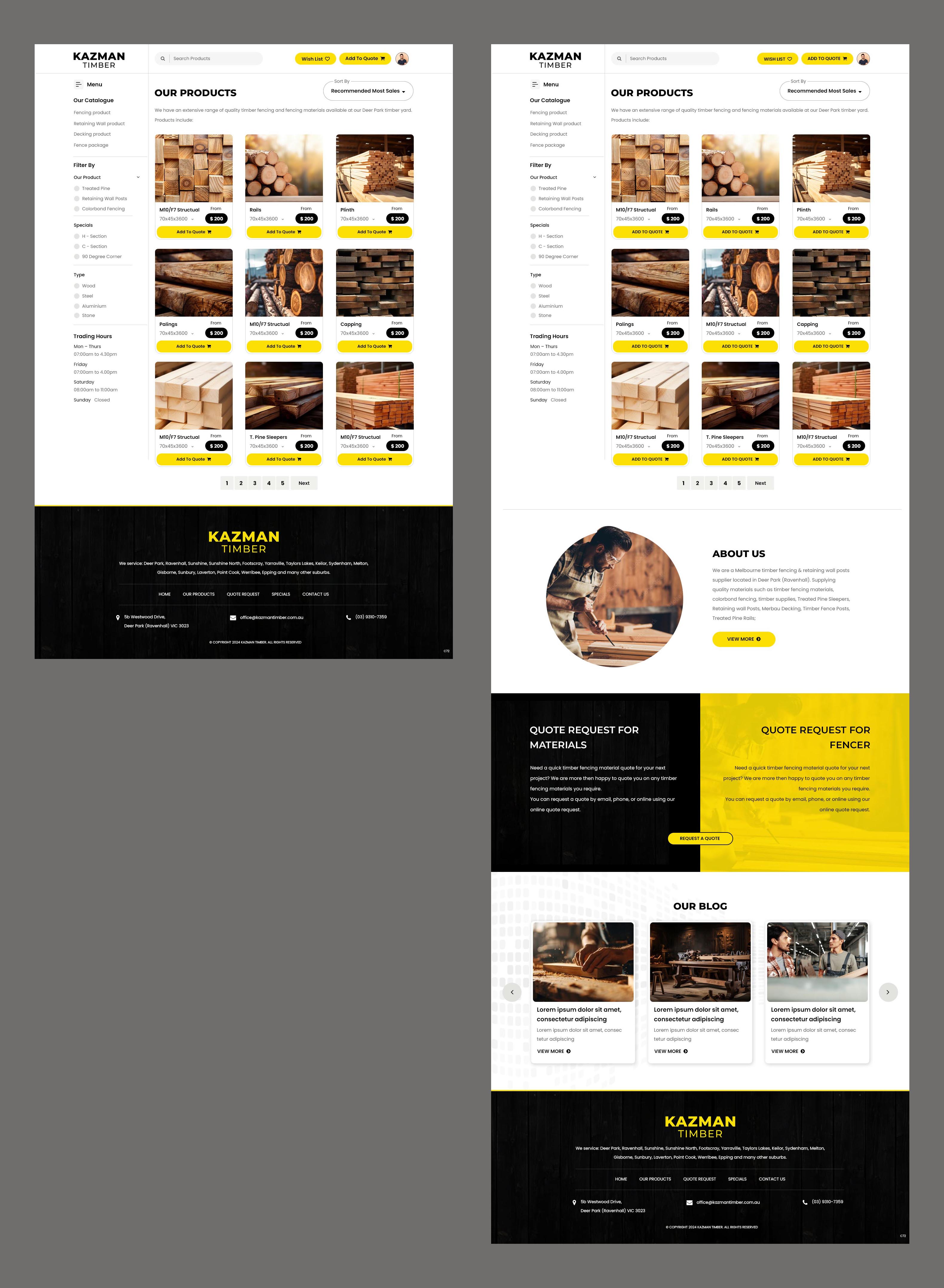 WooCommerce Design by pb for Kazman Timber | Design #33170126