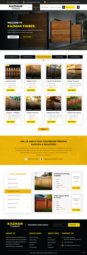 Diseño de WooCommerce por pb para Kazman Timber | Diseño: #33170129